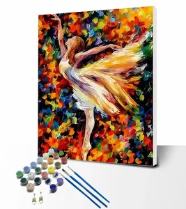 Kit <span class=keywords><strong>de</strong></span> peinture à l'huile par numéros, vente en gros, OEM ODM, personnalisé, pour adultes débutants, peinture à l'huile nue - Product Image 1
