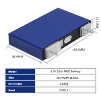 Meilleure batterie 10C longue durée de vie lumière NMC cellule de batterie prismatique 3.7V50AH