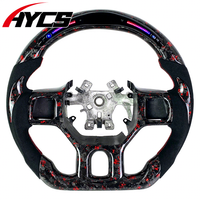 Volant sport en fibre de carbone forgée avec affichage LED du régime moteur pour Dodge Ram 1500 2500 3500 – Amélioration de l'intérieur de la voiture, personnalisable