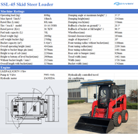 Skid Steer Loader 800kg Beban Operasional 0.4 Meter Kubik Kapasitas Bucket 37KW Mesin Cummins Bersertifikasi EPA Crawler Loader