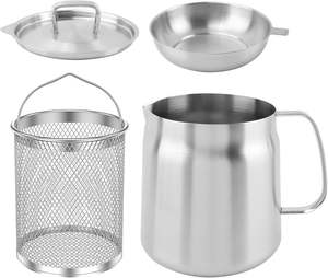 En gros, Pot de cuisson 2 en 1 robuste avec passoire à huile et filtre en acier inoxydable 304 - Product Image 1
