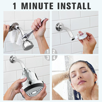 Filtre de Douche Haute Pression Multi-Étapes Velobath 5 Pouces avec Tête de Douche Intégrée pour Usage Domestique
