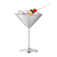 Tasse à cocktail en acier inoxydable, verre à martini en acier inoxydable, verres à Cocktail en métal de 8 oz