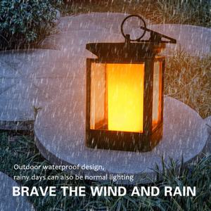 Lámpara Solar LED para Jardín, Resistente al Agua, con Diseño de Llama Parpadeante, para Colgar en Exteriores - Product Image 4