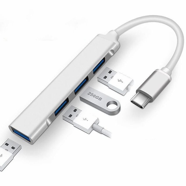 4 Ports USB HUB USB C USB 3.0 HUB 4-in-1 Type C Multi-port USB Splitter OTG Adapter USB Adapter for Macbook Pro Air PC Laptop