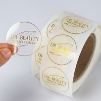 Autocollant adhésif en rouleau pour emballage de boîte cadeau ronde noire mate de luxe avec impression dorée personnalisée