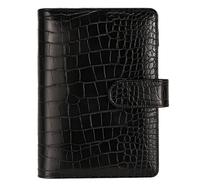 Protège-cahier A6 en cuir PU motif crocodile – Reliure à 6 anneaux rechargeable pour journal