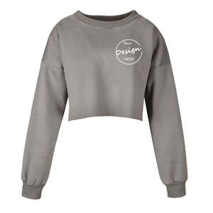 เสื้อฮู้ดดี้ปักลายตามสั่งสำหรับฤดูหนาว คอวี ผ้าสแปนเด็กซ์/คอตตอน กันลม แขนยาวทรงหลวมสำหรับผู้หญิง แบบครอป - Product Image 5