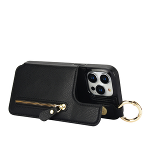 Étui portefeuille en cuir PU de luxe Litchi Grain pour iPhone 16 Pro Max étui à rabat magnétique pour iPhone 15 14 Pro 13 12 11 Pro 7 8 - Product Image 3