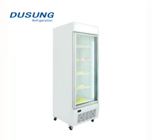 Dusung 400L thẳng đứng cửa kính Tủ lạnh cửa hàng tiện lợi bánh trưng bày tủ trưng bày