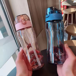 Large Capacity Eco-Friendly Cartoon <b>Straw</b> Water <b>Bottle</b> Portable Sports Cup Leakproof Plastic for Women Men Students - Product Image 4