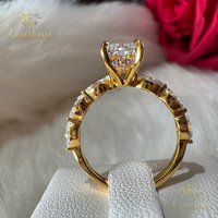 Bague en or blanc massif 18K 14K avec diamant taille Radiant DEF VVS, bijoux de mode, bagues imposantes, cadeau de Noël pour hommes et femmes