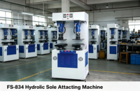Presse hydraulique automatique double station FS-834 pour semelles larges, 1500W, haute capacité, garantie 1 an, fixation de semelles extérieures