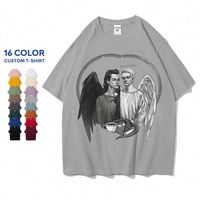Wholesale latest movie 2022 good omens Oversized plus size unisex shirts for men plain custom casual popular t-shirt