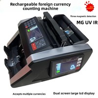 Compteur de billets multi-devises portable Dollar rechargeable Euro Ringgit malaisien Dollar de Hong Kong Monnaie africaine vietnamienne