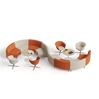Canapé modulaire demi-rond incurvé de haute qualité, revêtement en tissu, pour bureau, hall, exposition, hôtel, zone de réception