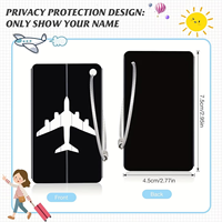 Étiquette de bagage personnalisable en aluminium anodisé, forme avion unique, pour valise et sac de voyage