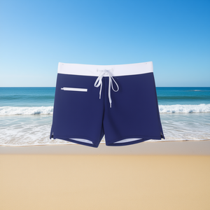 Costume da bagno da donna Buonic blu navy e nero M L XL XXL con coulisse e tasche, casual da spiaggia - Product Image 2