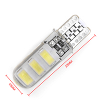 12V T10 W5W bombilla LED para coche 194 168 5630 6SMD Lámpara de lectura Interior de coche de silicona Gel de sílice cuña impermeable al por mayor