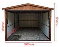 Maison conteneur modulaire temporaire en bois, garage préfabriqué mobile en kit avec porte enroulable à commande manuelle, ateliers extérieurs