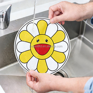 Sunflower Pattern Cute Silicone Induction Cooker Mat 22cm Scratch <b>Protector</b> Round Heat Insulated Pad Induction Cooktops Mats - Product Image 2
