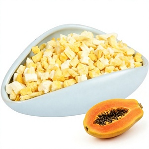 Dés de papaye lyophilisés Halal, sucrés et conservés dans l'eau, faible MOQ, emballage personnalisé, végétaliens, sains, en vrac, garniture pour smoothie bowl - Product Image 1