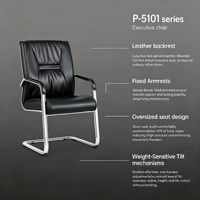 Fauteuil de Direction Ergonomique en Cuir PU à Dossier Haut, Design Simple, pour Bureau de PDG, Chaise Pivotante de Bureau en Cuir