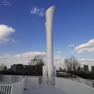 Gran Escultura de Acero Inoxidable 'Fortaleza Espiritual', Estructura Emblemática para Plazas y Parques Empresariales - Product Image 4