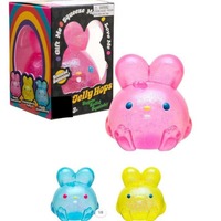 Jouet Squishy Lapin Mignon Scintillant en Gelée, Anti-Stress Sensoriel, Jouet Fidget Coloré en Forme de Lapin, Cadeau Nouveauté