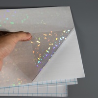 Film de plastification à froid holographique effet verre brisé brillant transparent souple PET de haute qualité A4 pour cadre photo