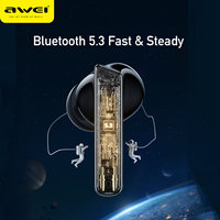 Écouteurs intra-auriculaires sans fil Awei TWS Game T52 Pro avec indicateur de batterie LED et chipset JL