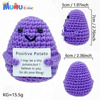 Venta al por mayor de Amigurumi personalizado: Patata Positiva Morada de Ganchillo Sonriente, Juguete Tejido para Alivio del Estrés, Suministro a Granel, Fabricante de Regalos