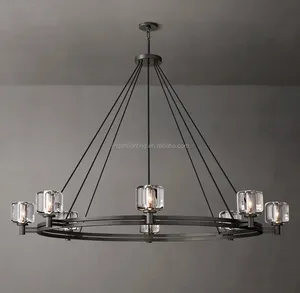 Modern Elegant 6 Lights Crystal Glass Chandelier Pendant Ceiling Lighting American Style For Dining Living Room Bedroom