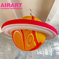 Planète gonflable grise personnalisée, lune gonflable bon marché avec LED