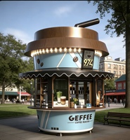 Remorque alimentaire commerciale en forme de tasse pour la restauration rapide, chariot de café, machine à hot-dogs, hamburgers, glaces et jus
