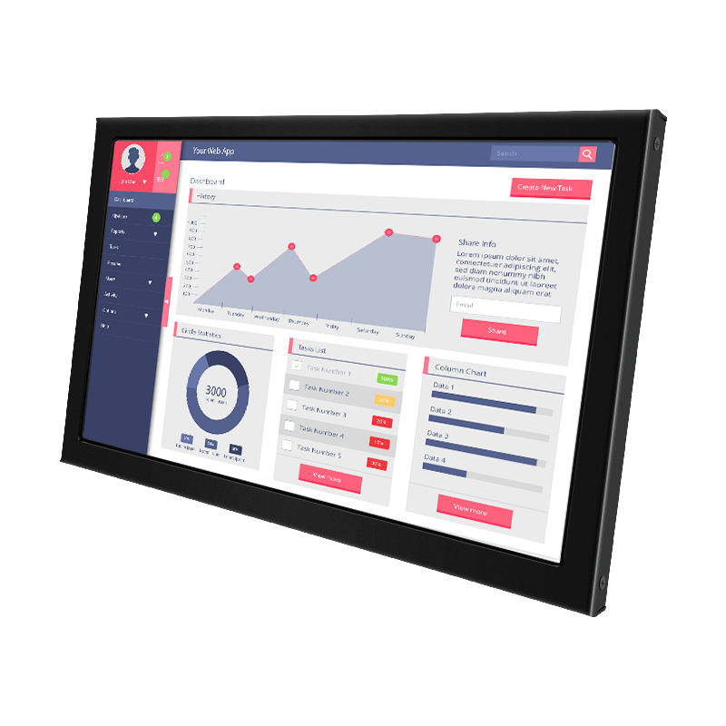New 10.1 Inch 1280x800 Industrial Screen for USB VGA AV BNC Resistive Touch Display Metal Case TFT Wall-Mounted OEM ODM LCD