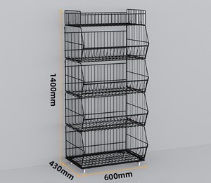 Kantoorbenodigdheden Stapelbare <span class=keywords><strong>Display</strong></span> Rekken Gaas Opbergmand Groente Groente Metalen Supermarkt Rekken - Product Image 4
