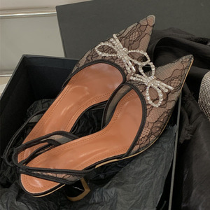 2025 New <b>White</b> Patent Leather Mesh Ankle Strap High <b>Heels</b> Fashionable Sexy Anti-Slippery Sandals Breathable Summer Bride Wedding - Product Image 2