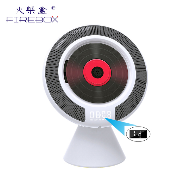 New Creative White Wall-mounted for 4.2 Mini Boombox CD Player FM/USB Support Remote Display 5-10W Output Power FIREBOX