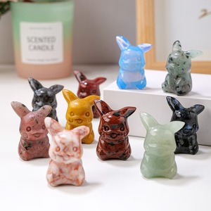 Adorno de cristal Pikachu tallado a mano Natural, regalo de Pokeman de dibujos animados para el Día de los niños, otras artesanías de cristal - Product Image 2