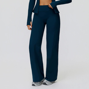 Attività di corsa all'aperto pantaloni Compressiong di alta taglia per <span class=keywords><strong>donne</strong></span> Yoga <span class=keywords><strong>allenamento</strong></span> Fitness Pilates gamba larga foderata in pile - Product Image 3
