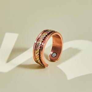 Nouvelle bague tendance <span class=keywords><strong>en</strong></span> cuivre magnétique pur, bijou <span class=keywords><strong>bio</strong></span> pour la santé, pour le soulagement de l'arthrite - Product Image 1