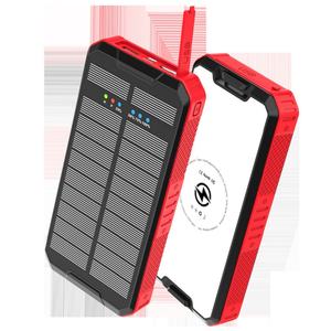 Batterie externe solaire sans fil 30000 mAh avec charge rapide PD et lampe de camping extérieure - Product Image 3