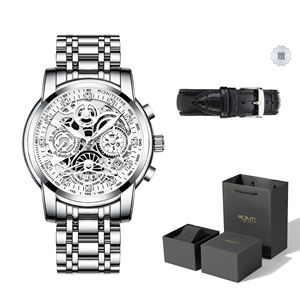 Nouvelle <span class=keywords><strong>montre</strong></span> à quartz haut de gamme pour homme 2025, bracelet en acier, calendrier, chronomètre, <span class=keywords><strong>cadran</strong></span> <span class=keywords><strong>noir</strong></span> et blanc lumineux - Product Image 3