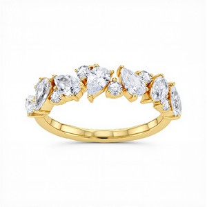 Anillo Elegante con Diamantes Cultivados en Laboratorio, Corte Redondo de 0.32 Quilates y Pera de 1.75 Quilates para Mujer, Diamantes VVS VS, Plata 925, Oro de 10KT, 14KT, 18KT - Product Image 5