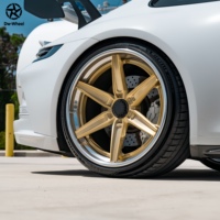 Jantes forgées sur mesure DW 19 20 21 22 pouces 5x130 en alliage d'aluminium forgé, face dorée, lèvre polie, compatibles avec Porsche 911 GT3 Sport