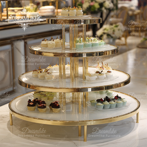 Table <span class=keywords><strong>de</strong></span> présentation <span class=keywords><strong>de</strong></span> gâteaux et <span class=keywords><strong>de</strong></span> desserts <span class=keywords><strong>en</strong></span> acier inoxydable avec <span class=keywords><strong>plateau</strong></span> <span class=keywords><strong>en</strong></span> verre/MDF pour restaurant <span class=keywords><strong>en</strong></span> plein air, décoration <span class=keywords><strong>de</strong></span> mariage, hôtel durable - Product Image 2