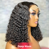 Peluca rizada vietnamita SDD doble ahogada cabello humano, peluca de cierre corto cabello humano Bob peluca con malla frontal, pelucas de cabello humano alineadas con cutícula