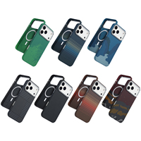   Étui de téléphone portable magnétique à chargement sans fil en PC mat à motif fibre de carbone pour iPhone 17, compatible iPhone 17, 16, 15, 14 Pro Max