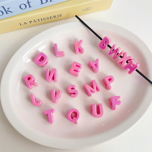 Perle <span class=keywords><strong>de</strong></span> chaîne <span class=keywords><strong>de</strong></span> téléphone portable en plastique épais, lettre alphabet, 6 mm, grand trou, 20 mm, irisée, plaquée UV acrylique - Product Image 6